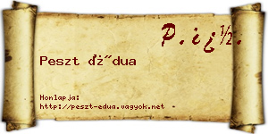 Peszt Édua névjegykártya
